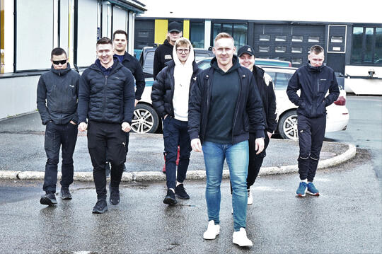 Betongfag, ni stykker i 2. klasse våren 2023.