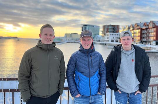Rekrutteringssak 2022. Tobias Jensen Jonas Bjørkli og Stein Åge Tindvik.