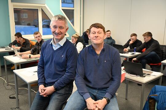 Lærlingeskolens Børre Henningsen og Remi Hanssen ser frem til å ta imot høstens klasse på skolen. 